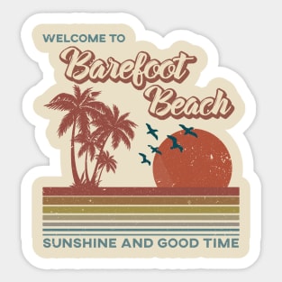 Barefoot Beach - Barefoot Beach Retro Sunset Sticker